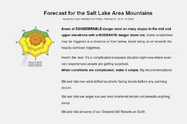 Pronóstico de avalanchas en las montañas de Salt Lake.