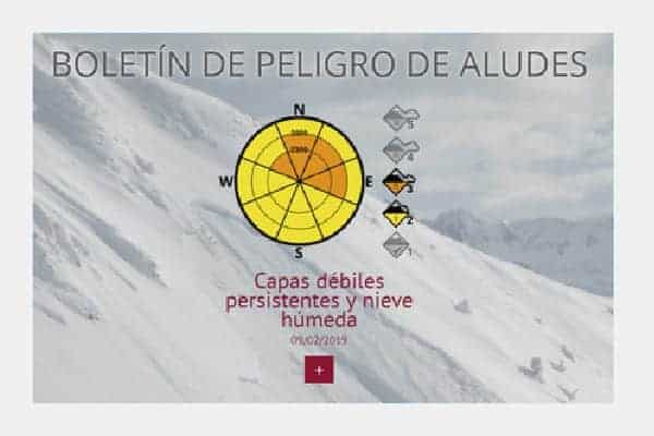 Boletín de avalancha peligrosa.